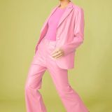 Baby Pink Vegan Leather Blazer