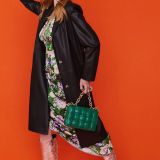 Black Eco Leather Trench Coat