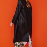 Black Eco Leather Trench Coat