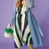 Blue Faux Leather Trench Coat with Detachable Faux Mongolian Collar and Cuffs