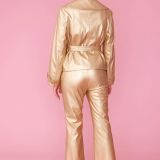 Faux Leather Metallic Gold Jacket