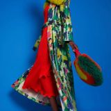 Green Faux Suede Floral Maxi Trench Coat