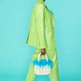 Green Vegan Leather Blazer