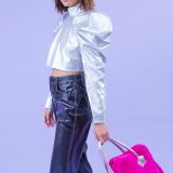Pink Bamboo Faux Fur Star Tote Bag