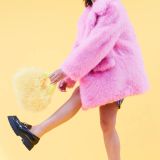 Pink Faux Fur Bamboo Duchess Coat