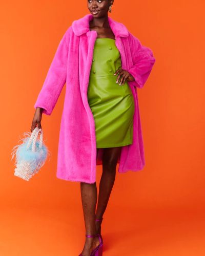 Pink Faux Fur Duchess Maxi Coat