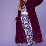 Purple Faux Fur Maxi Coat