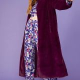 Purple Faux Fur Maxi Coat