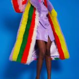 Rainbow Faux Fur Hand Crafted Eco Bamboo Maxi Coat