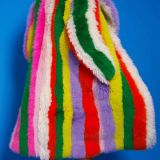 Rainbow Faux Fur Hand Crafted Eco Bamboo Maxi Coat
