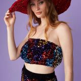 Red Sequin Handmade Flapper Hat