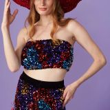 Red Sequin Handmade Flapper Hat
