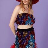 Red Sequin Handmade Flapper Hat