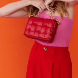 Red Vegan Leather Hand Made Millie Cross Body Bag