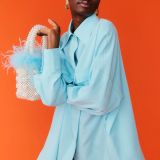 Silk Blend Kate Blue Shirt Dress