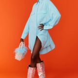 Silk Blend Kate Blue Shirt Dress