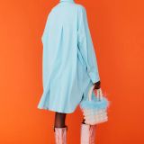 Silk Blend Kate Blue Shirt Dress