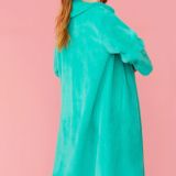 Turquoise Duchess Faux Fur Maxi Coat