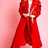 Red Eco Leather Grande Maxi Trench Coat