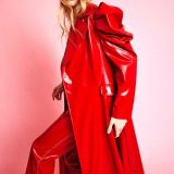 Red Eco Leather Grande Maxi Trench Coat
